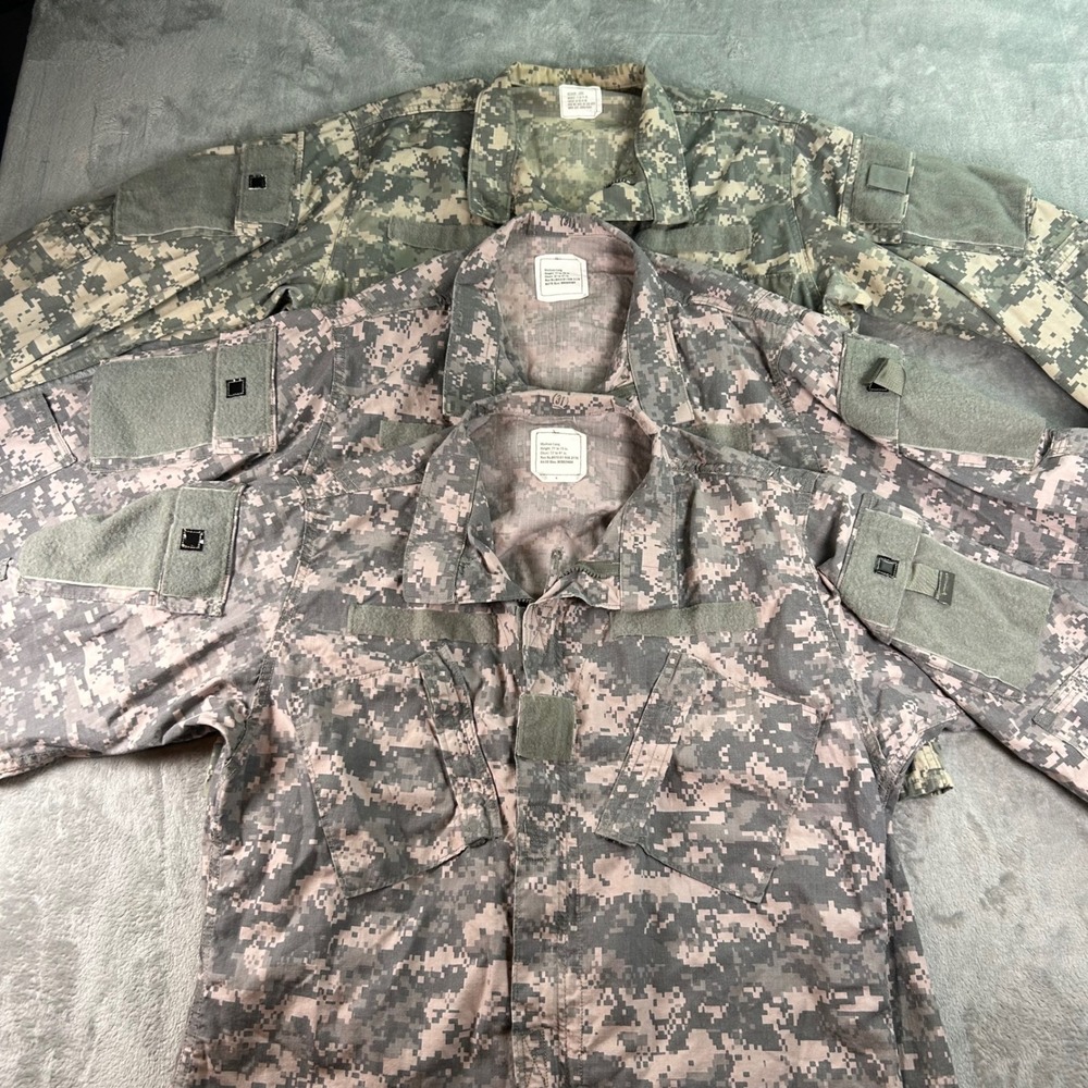 Lot of 3 US Army ACU UCP Digital Camo Combat Uniform Coat Jackets Medium Long
